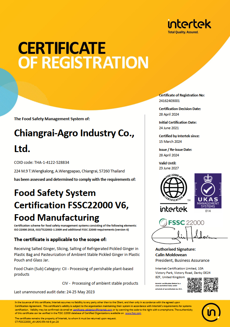 FSSC certificate