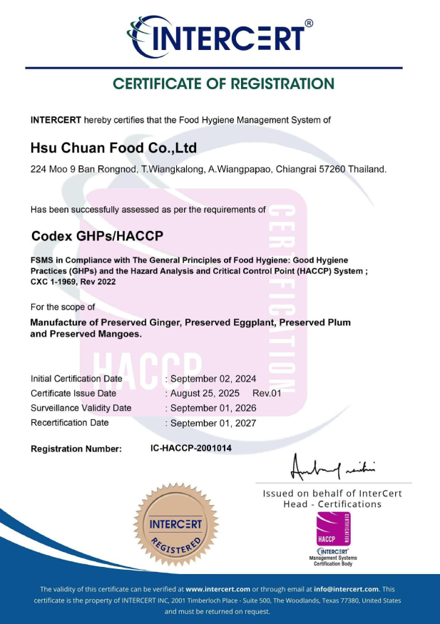 HACCP certificate