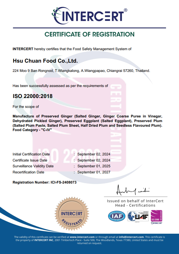 ISO22000 certificate